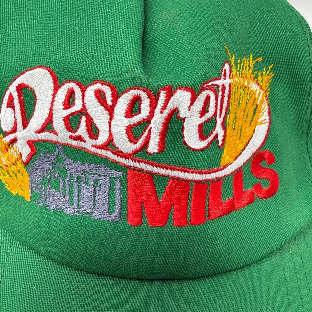 Vintage K-Products Deseret Mills Trucker Hat Green Snapback Made in USA Mens Cap